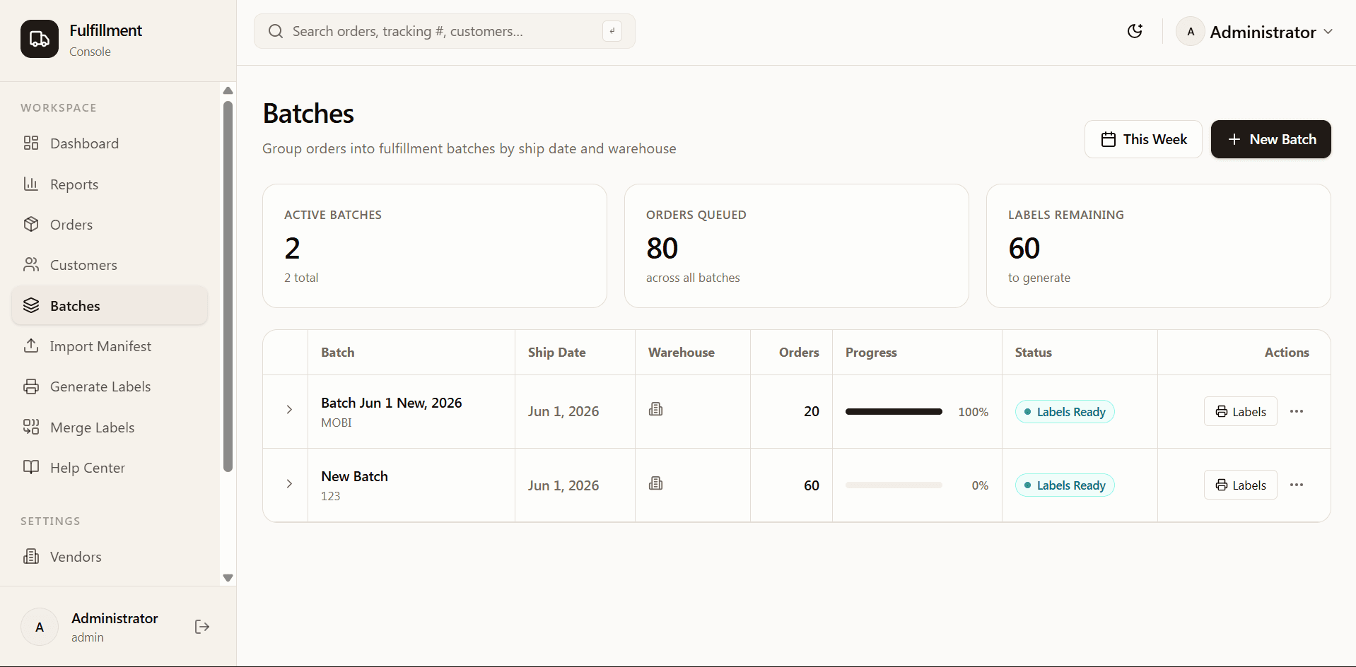 Fulfillment Order Management System